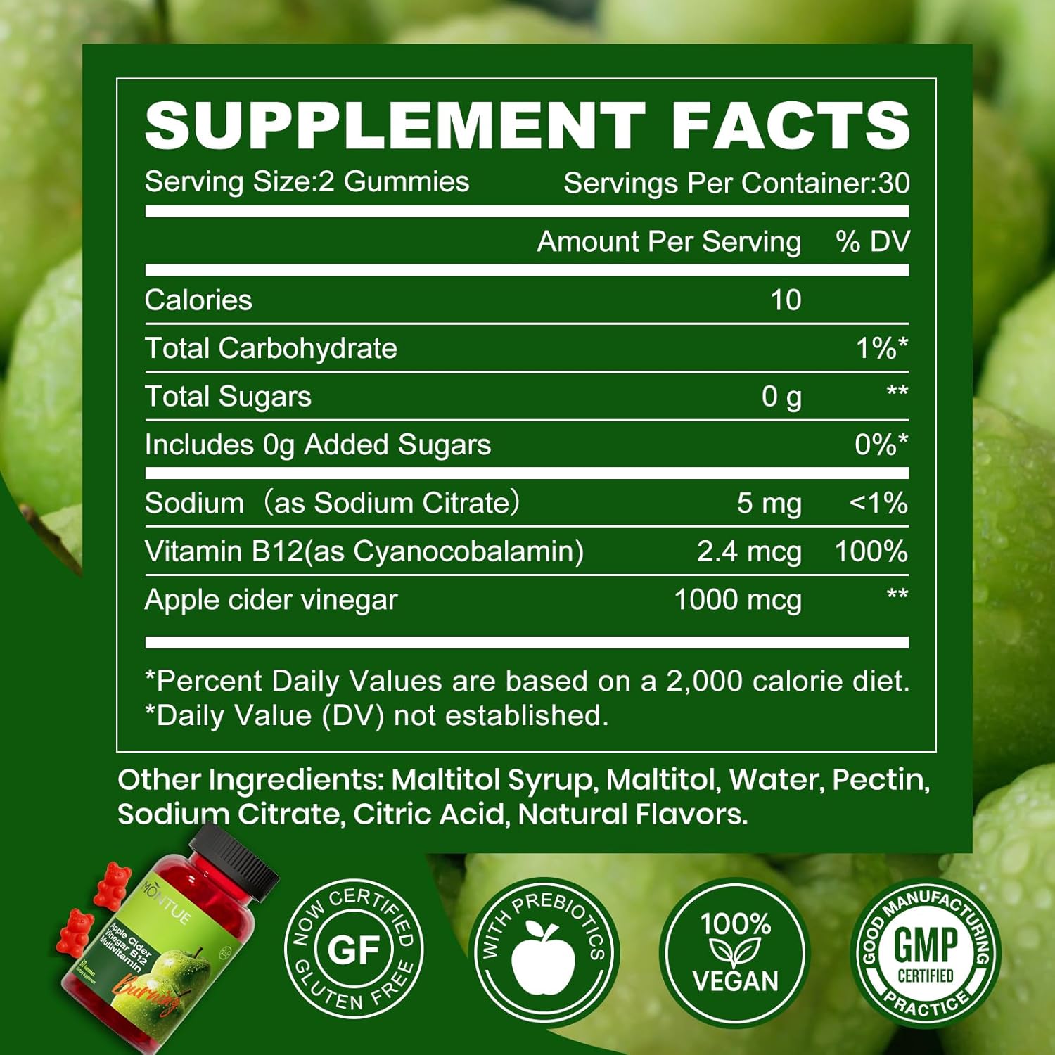 Gomitas Vinagre Manzana Energía Digestión